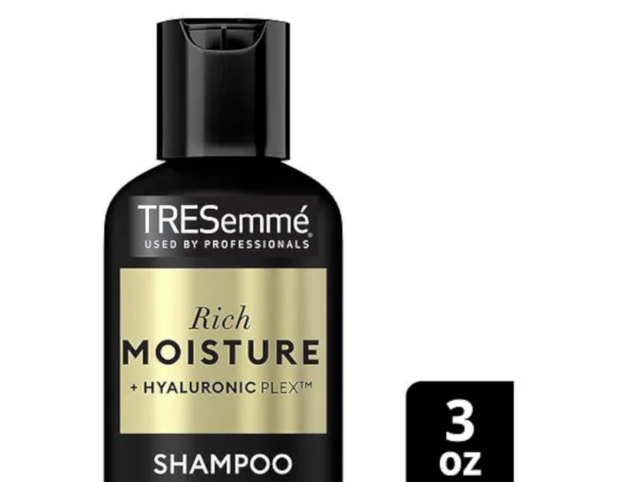 TRESemme Shampoo Moisture Rich Shampoo for Dry Hair, Travel-Size 3 Oz. (Pack of 10)