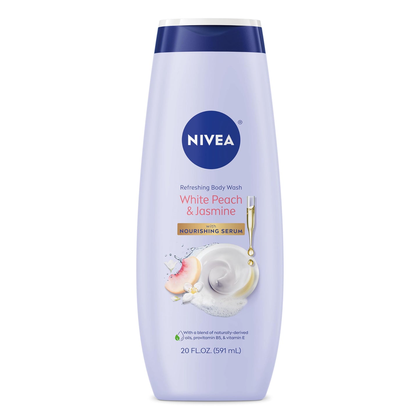 NIVEA Refreshing White Peach and Jasmine Body Wash with Nourishing Serum, Scented Body Wash for Women, Enriched with Provitamin B5 and Vitamin E, 20 Beauty & Personal Care NIVEA