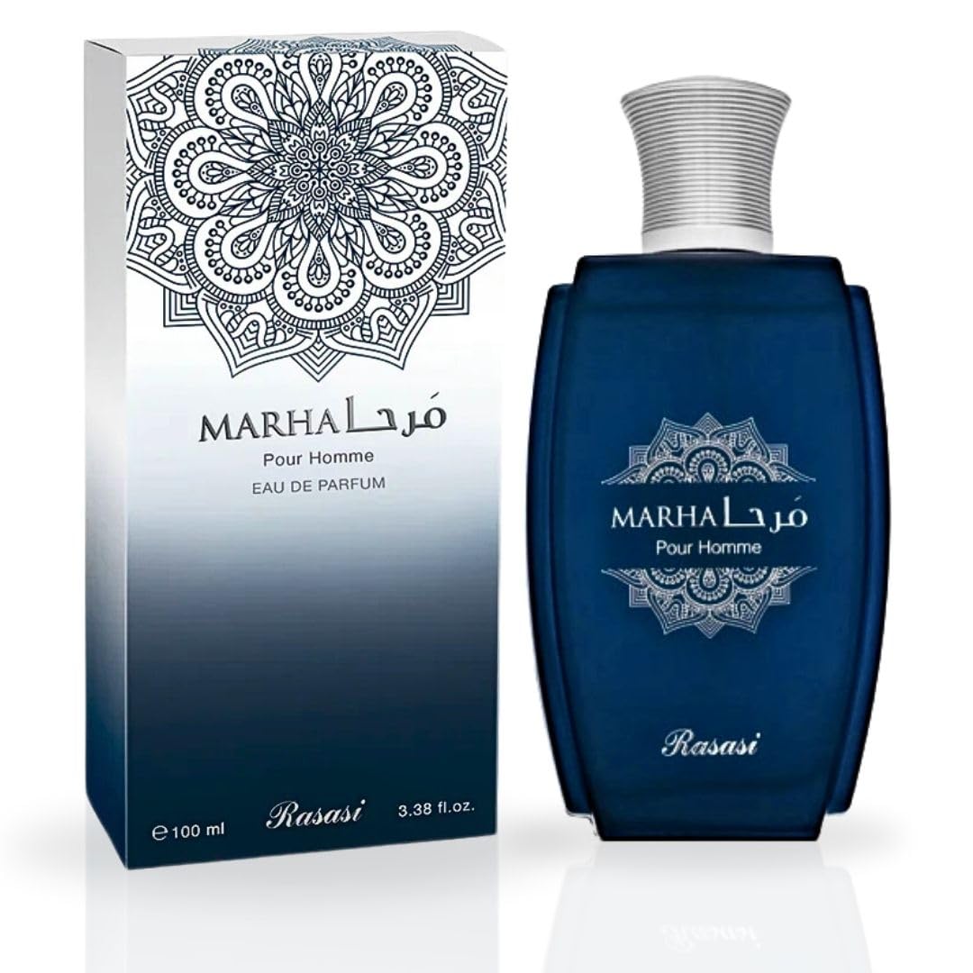 RASASI Marha Eau De Parfum Spray 100ML (3.38 OZ) Long Lasting Arabian Perfume for Men with Aromatic, Warm And Floral Notes - Captivating And Luxurious Beauty & Personal Care RASASI