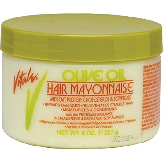 VITALE Olive Oil Hair Mayonnaise 8oz with Oat & Egg Protein and Vitamins - Good on Color & Thermal Treated Hair - for Dry & Damaged Scalp Men, Women Beauty & Personal Care VITALE