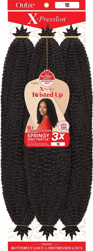 Outre X-Pression - Twisted Up - Springy Afro Twist 24" 3X (3 Pack, LIGHT AUBURN 30)