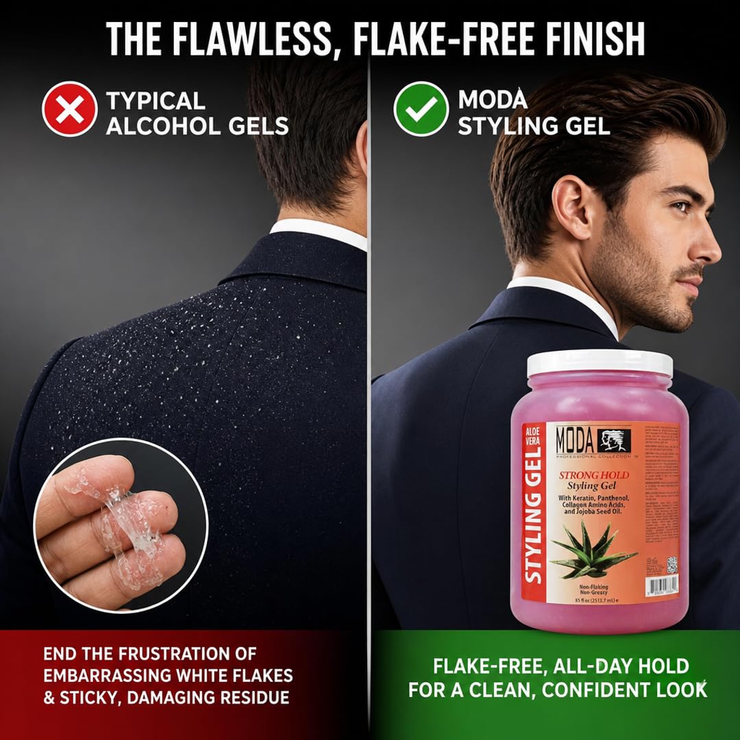 MODA Styling Gel - Flake-Free, All-Day Hold Hair Repair Treatment | Keratin, Collagen, Panthenol, Vitamin E & Glycerin | Alcohol-Free, Sulfate-Free Beauty & Personal Care MODA