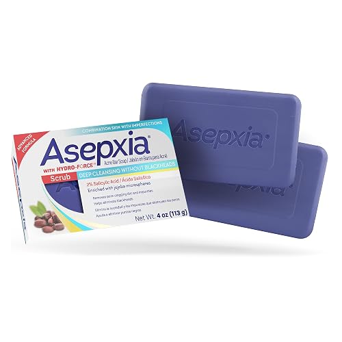 Asepxia Acne Treatment Scrub Cleansing Bar Soap | Removes Pore-Clogging Dirt & Impurities, Helps Eliminate Blackheads, Deep Cleansing without Beauty & Personal Care Asepxia