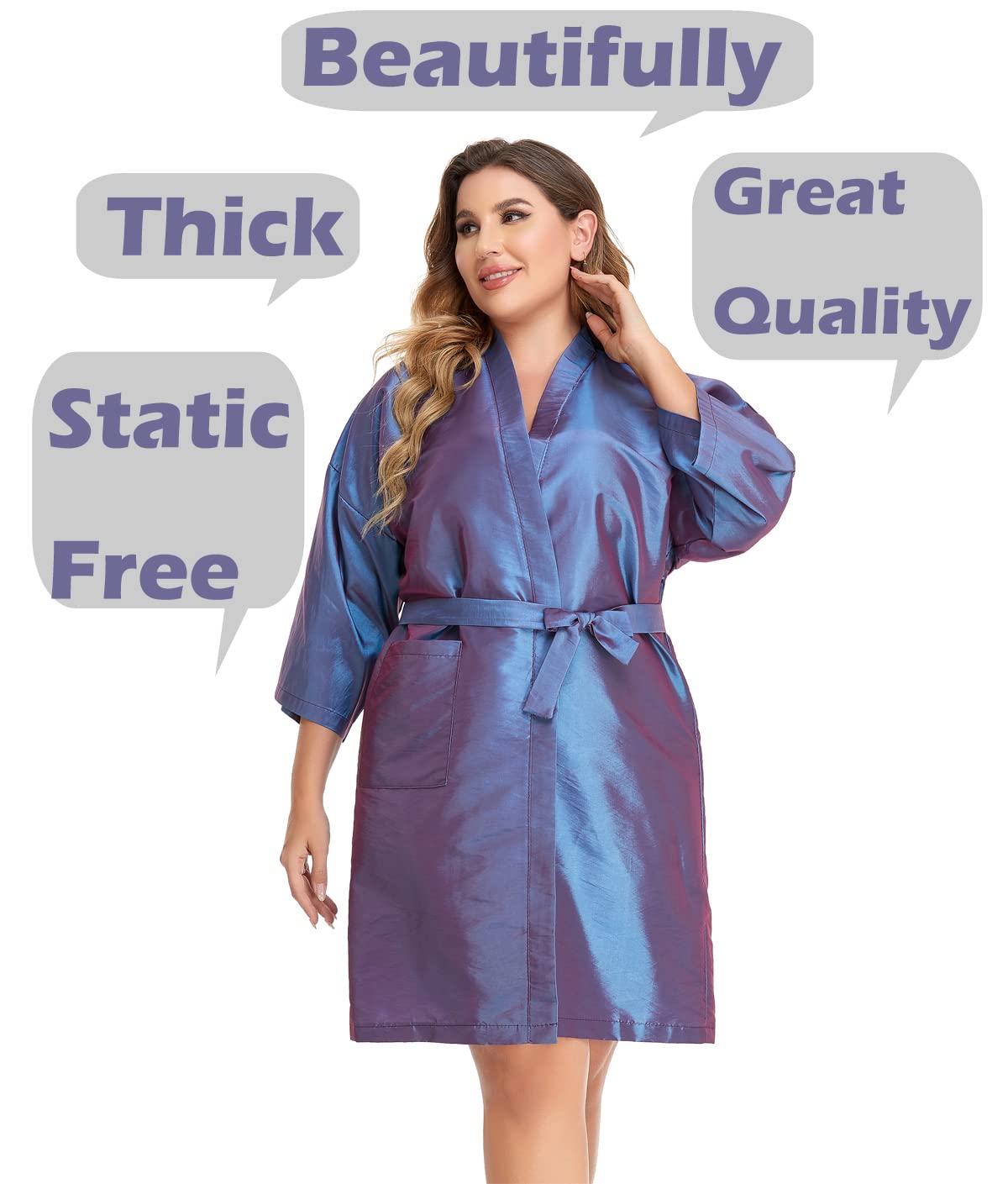 PERFEHAIR Salon Client Gown Robes Cape, Hair Salon Smock for Clients- Kimono Style (Purple) Beauty & Personal Care PERFEHAIR