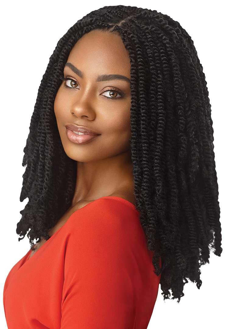 Outre X-Pression - Twisted Up - Springy Afro Twist 12" 2X (3 Pack, OFF BLACK 1B)