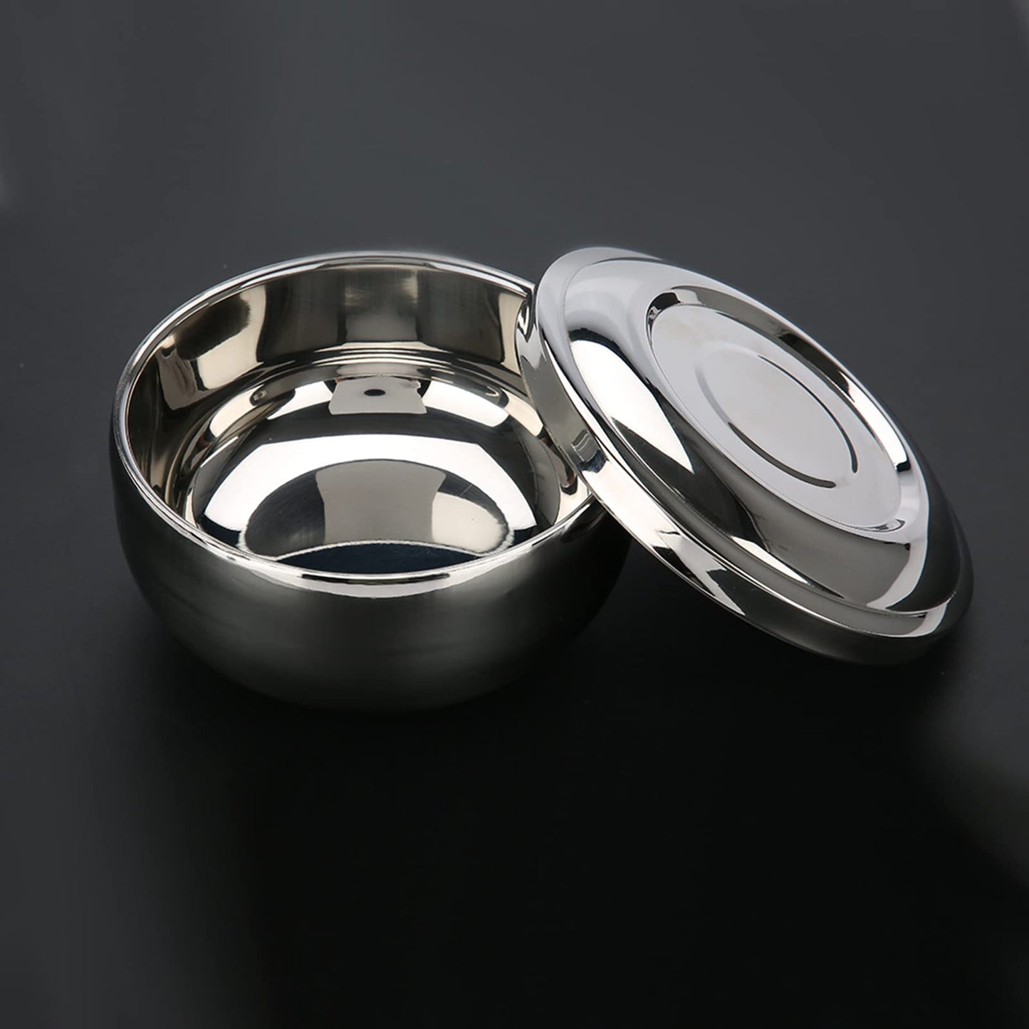 Semme Shaving Bowl For Men, Men Stainless Steel Shaving Soap Bowl with Lid,Shaving Soap Bowl,Shaving Mug Container,Easier to Lather,Fits Most Soaps Beauty and Personal Care Semme