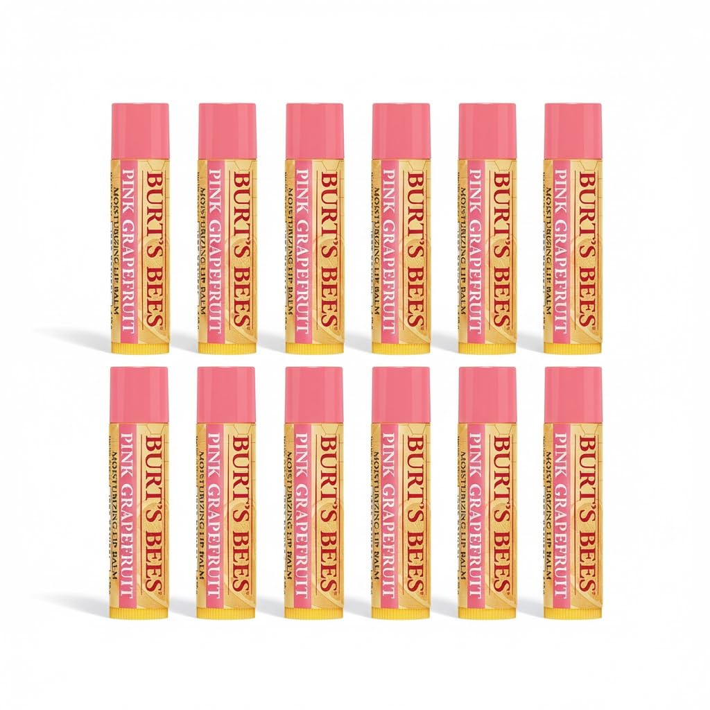 Burt's Bees Pink Grapefruit Moisturizing Lip Balm .15 Ounce 100% Natural Origin (12) Beauty and Personal Care Burt's Bees