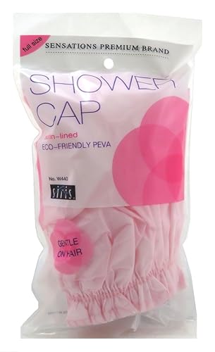 Siris Shower Cap Full Size Satin Lined Vinyl Assorted Clr (Pack of 3) Beauty & Personal Care Siris