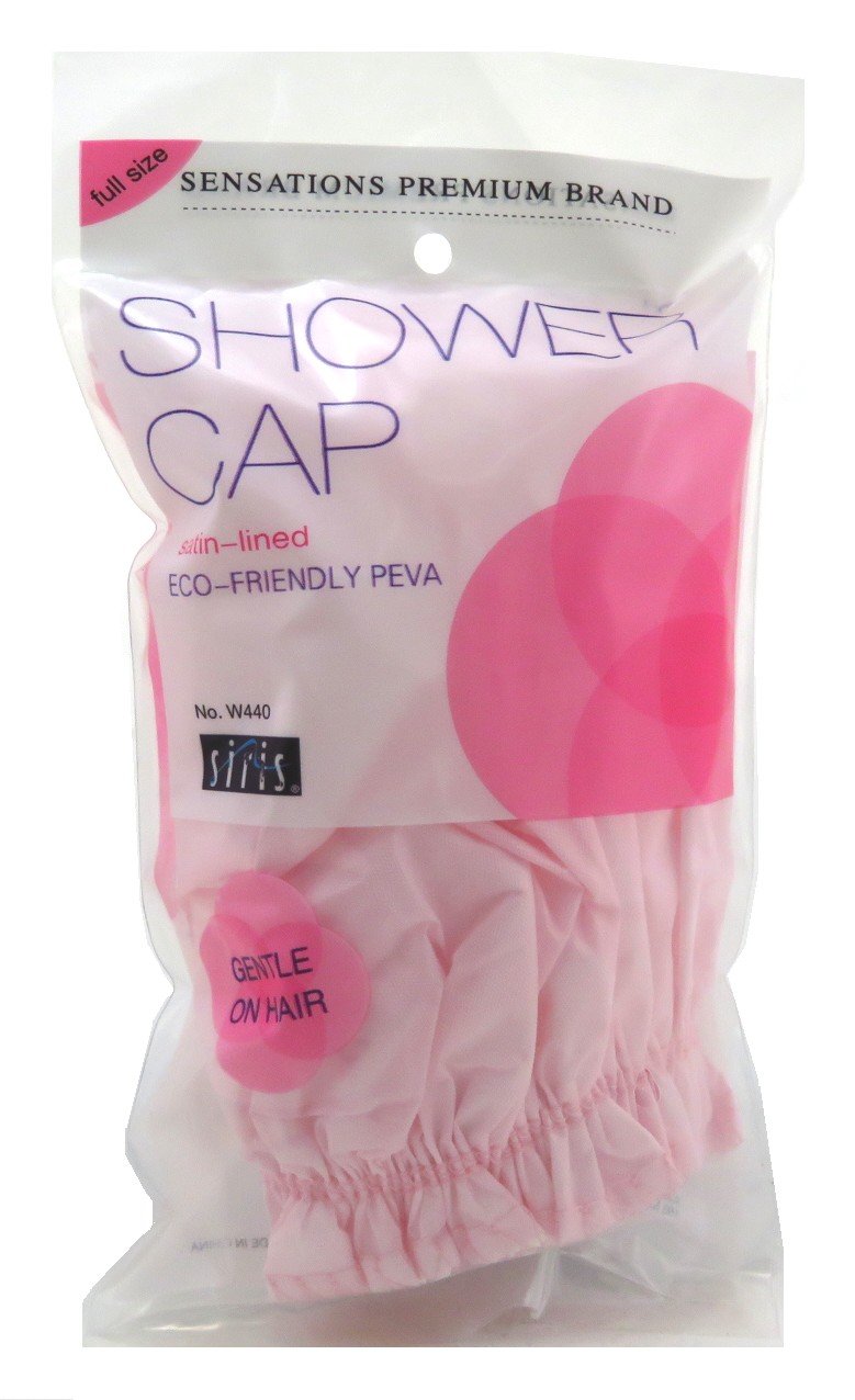 Siris Shower Cap Full Size Satin Lined Vinyl Assorted Clr (Pack of 6) Beauty & Personal Care Siris