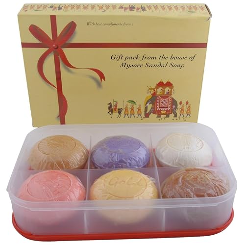 Mysore Sandal Gift Pack of 6 Soaps - Sandal Lavender, Rose, Special Sandal, Glycerine, Jasmine Beauty & Personal Care Mysore Sandal