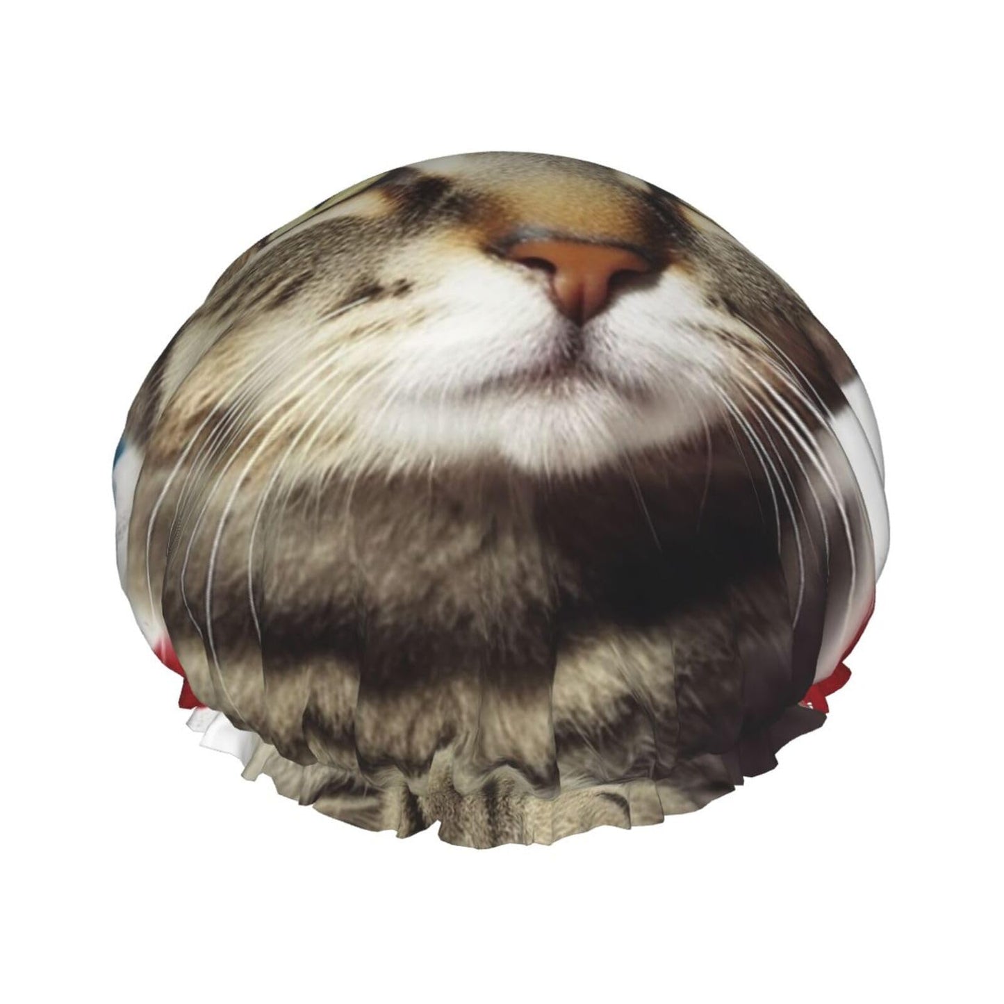 American Cat Usa Flag Shower Cap For Women Reusable Double Layers Bathing Bath Cap Hair Caps Waterproof Elastic Band Ladies Spa Salon Shower Hat Hair Beauty and Personal Care GDSHJKLW