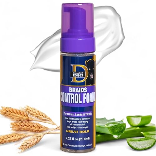 Diamond Edges Black Panther Braids Control Foam for braids Mousse 7.25 fl.oz. Great Hold Beauty & Personal Care The Roots Naturelle