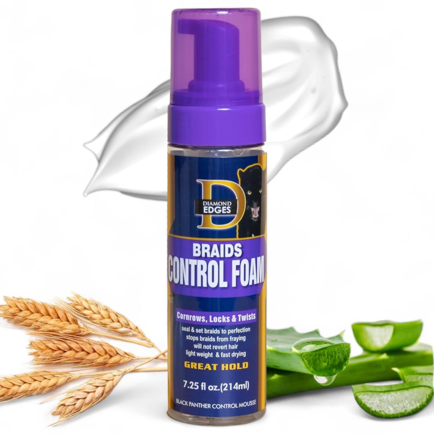 Diamond Edges Black Panther Braids Control Foam for braids Mousse 7.25 fl.oz. Great Hold Beauty & Personal Care The Roots Naturelle