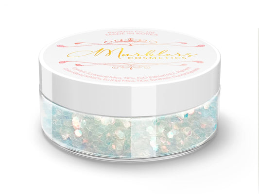 MARBLERS Chunky Rainbow Face & Body Glitter [Blue Gold] 0.18oz (5g) | Chunky | Chopped | Flake | Non-Toxic | Vegan | Cruelty-Free | Festival, Rave Beauty & Personal Care MARBLERS