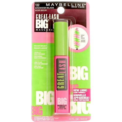 Maybelline New York Great Lash Big Washable Mascara, Brownish Black 132, 0.34 Fluid Ounce (Pack of 3) Beauty & Personal Care MAYBELLINE