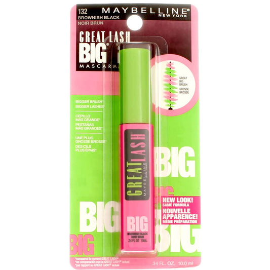 Maybelline New York Great Lash Big Washable Mascara, Brownish Black 132, 0.34 Fluid Ounce (Pack of 3) Beauty & Personal Care MAYBELLINE