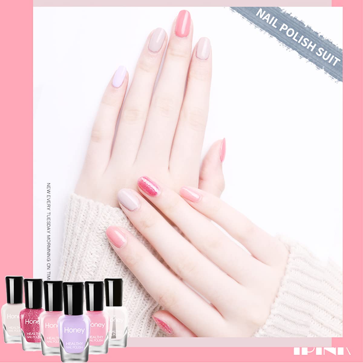 Tophany Non Toxic Nail Polish Set, Easy Peel Off and Fast Dry NailPolish Set for Pack, Eco Friendly & Organic Water Based Nail Polish for Women,Teens Beauty & Personal Care Tophany
