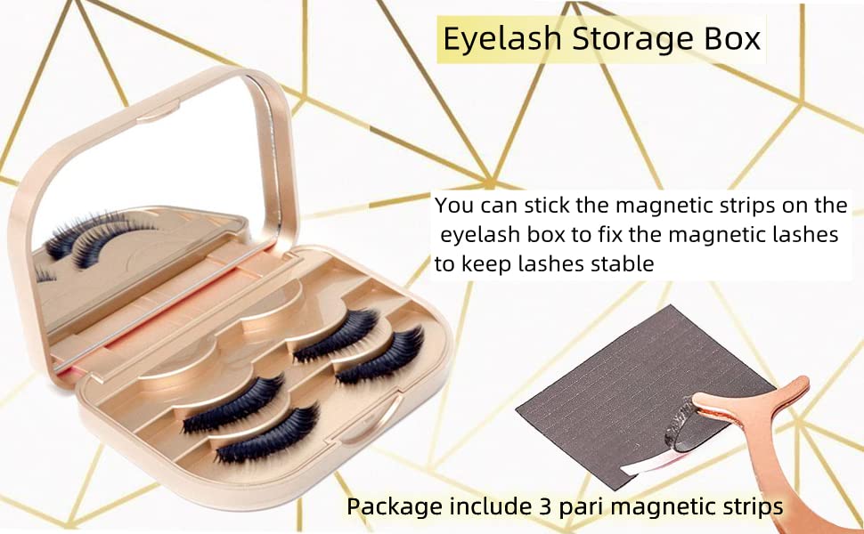 YiQiYi Cosmetic Case Empty Eyelashes Storage Case with Makeup Mirror Holder Box Fake Eyelash Packing Travel Storage Case Eyelashes Bag(Gold) Beauty & Personal Care YiQiYi