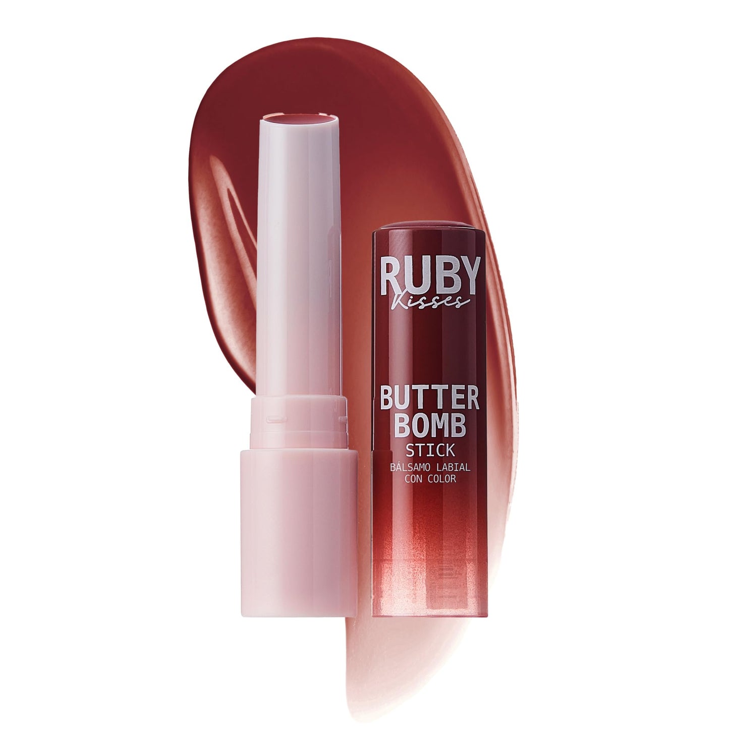 Ruby Kisses Butter Bomb Lip Balm, High Shine Tinted Lip Gloss, Ultra Hydrating Melting Lipstick With Shea Butter for Plumped Look, Lightweight Beauty and Personal Care Ruby Kisses