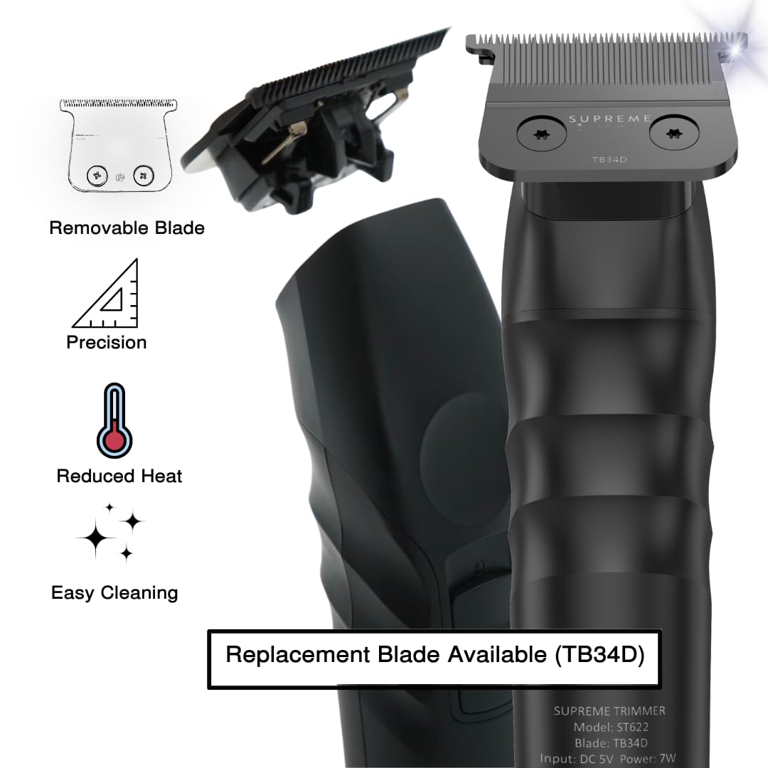 Supreme Trimmer Detachable Blade TB34D for 2Spee & TORQ Trimmer - Removable, Easy Cleaning - Deep Tooth Beauty and Personal Care Supreme Trimmer