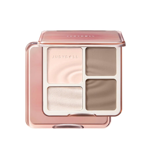 JUDYDOLL Highlight & Contour Palette, All-in-One Matte Highlighter Contour Compact, Natural Brightening Finish for Cool Fair & Olive Skin (01 Wave Beauty and Personal Care JUDYDOLL Default Title