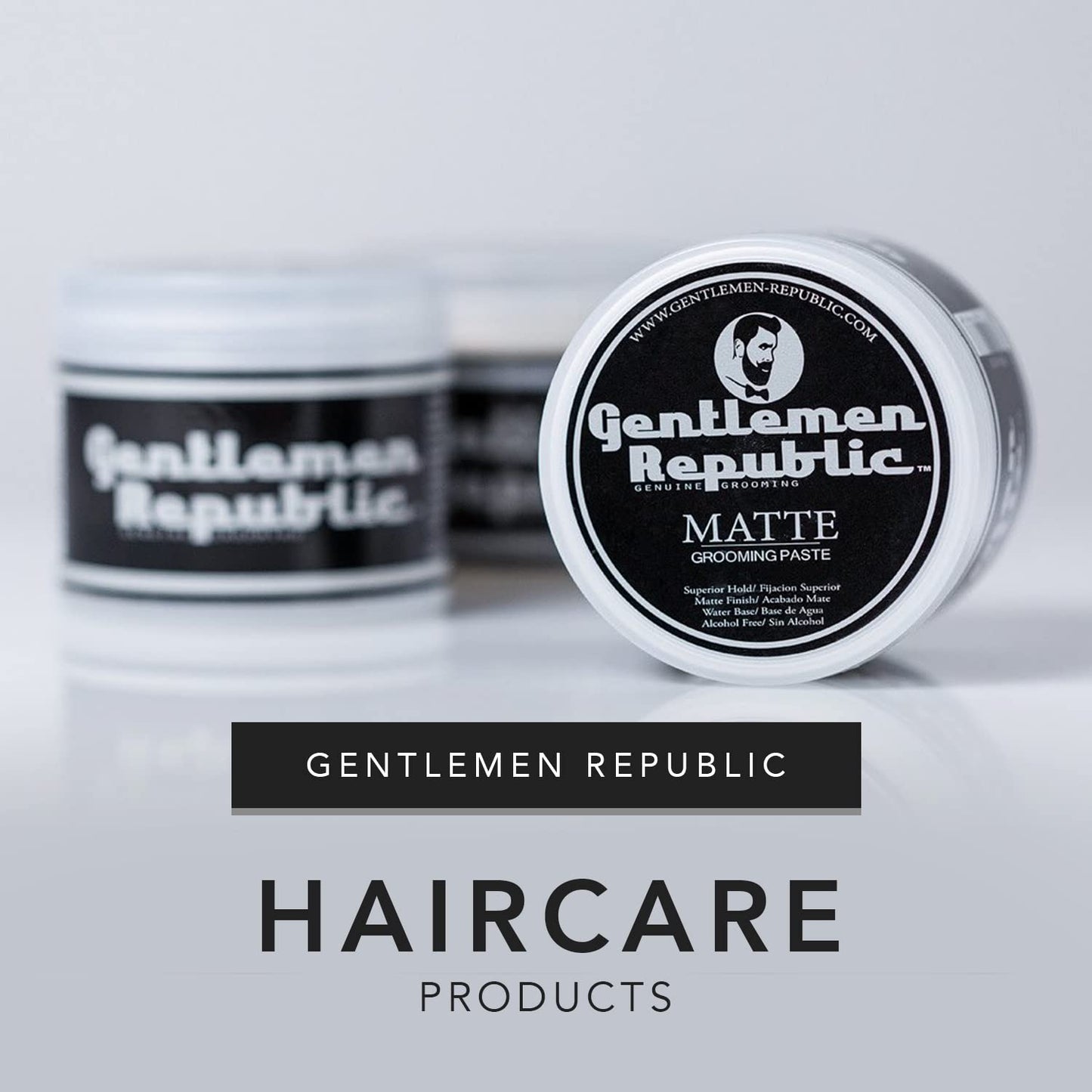 Gentlemen Republic 4oz Matte Paste for Men - Water-Based Men's Hair Paste with Strong Hold & Matte Finish - Alcohol-Free Hair Styling for Natural Beauty & Personal Care Gentlemen Republic