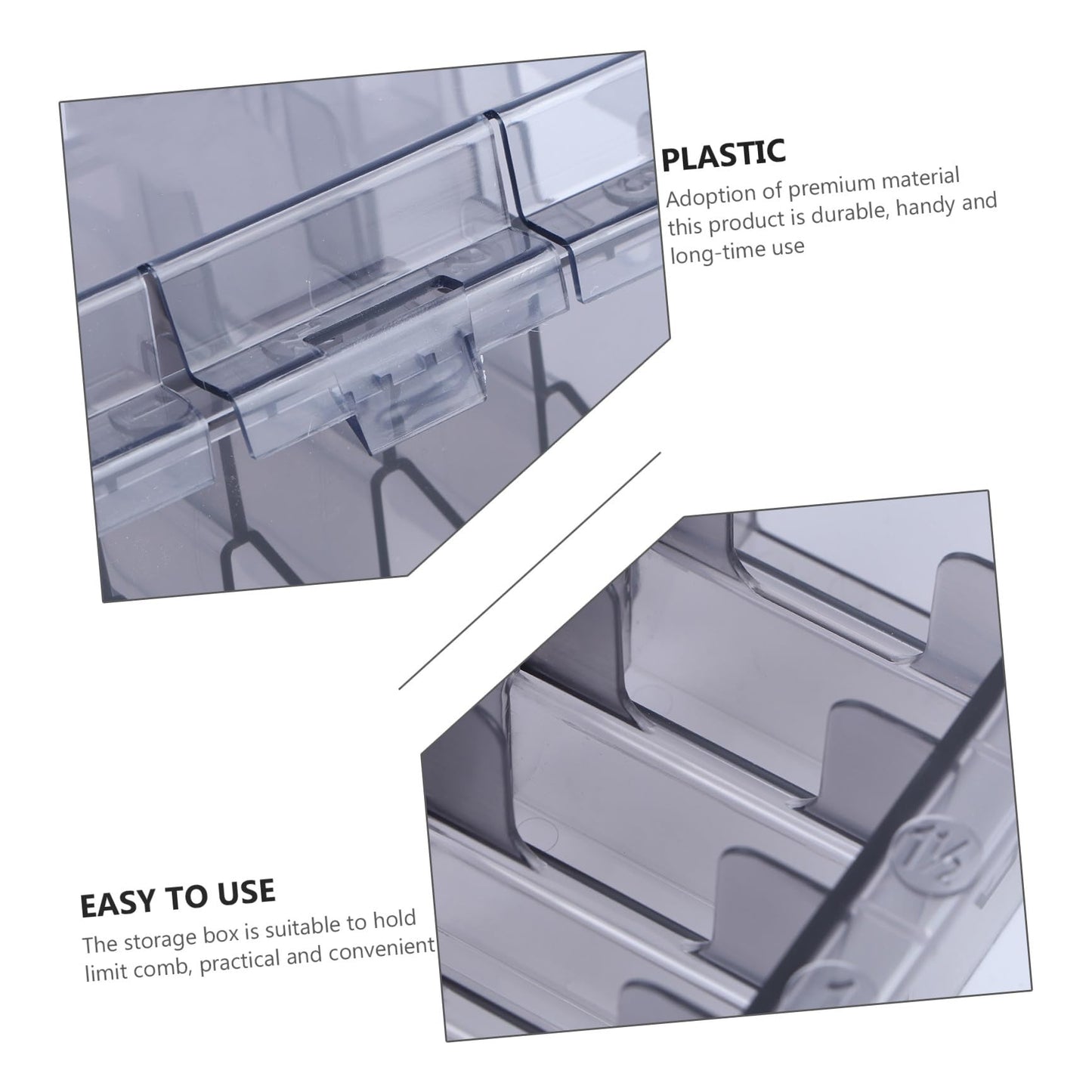 Beaupretty Comb Storage Box 5.31X4.64X3.26In Durable Plastic Organizer for Barbershop and Home Use Waterproof Desktop Container for Clipper Guards Beauty and Personal Care Beaupretty