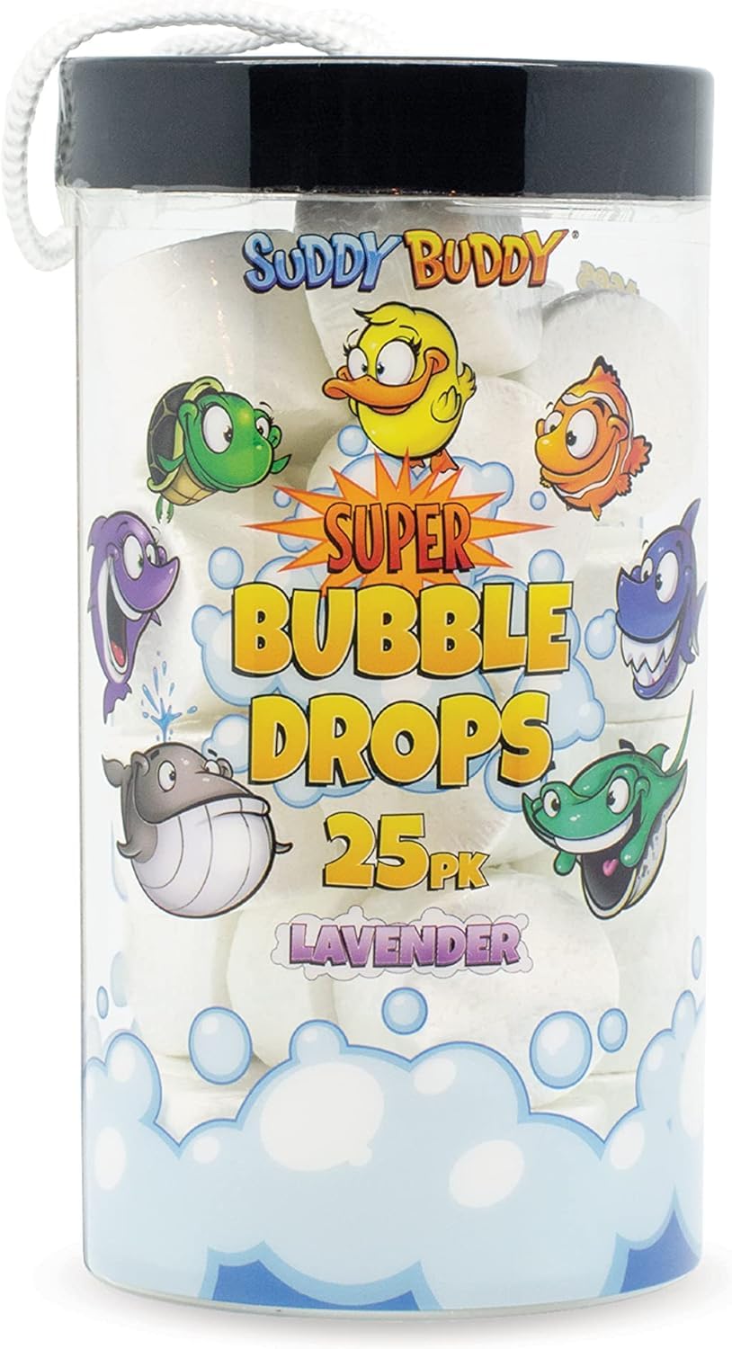Suddy Buddy® Super Bubble Drop Refills - Fun & Easy Bath Bubbler for Kids Bubble Bath Toys 3+ - Non-Toxic, Hypoallergenic - 25 Count, Long-Lasting Fun Beauty and Personal Care Suddy Buddy