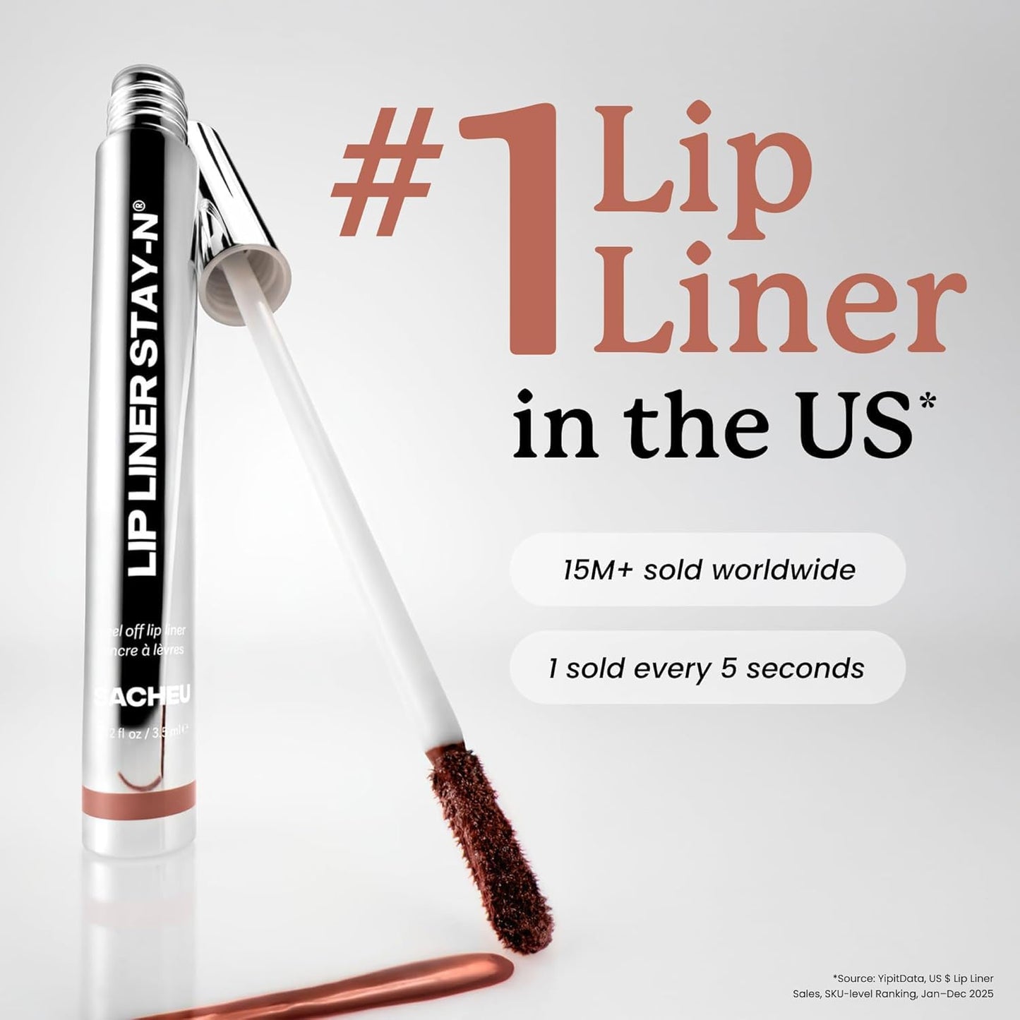 Sacheu Lip Liner STAY-N Peel Off Lip Stain - Long Lasting Waterproof Lip Tint with Hyaluronic Acid & Vitamin E - Transfer Proof Matte Finish, Vegan Beauty & Personal Care Sacheu