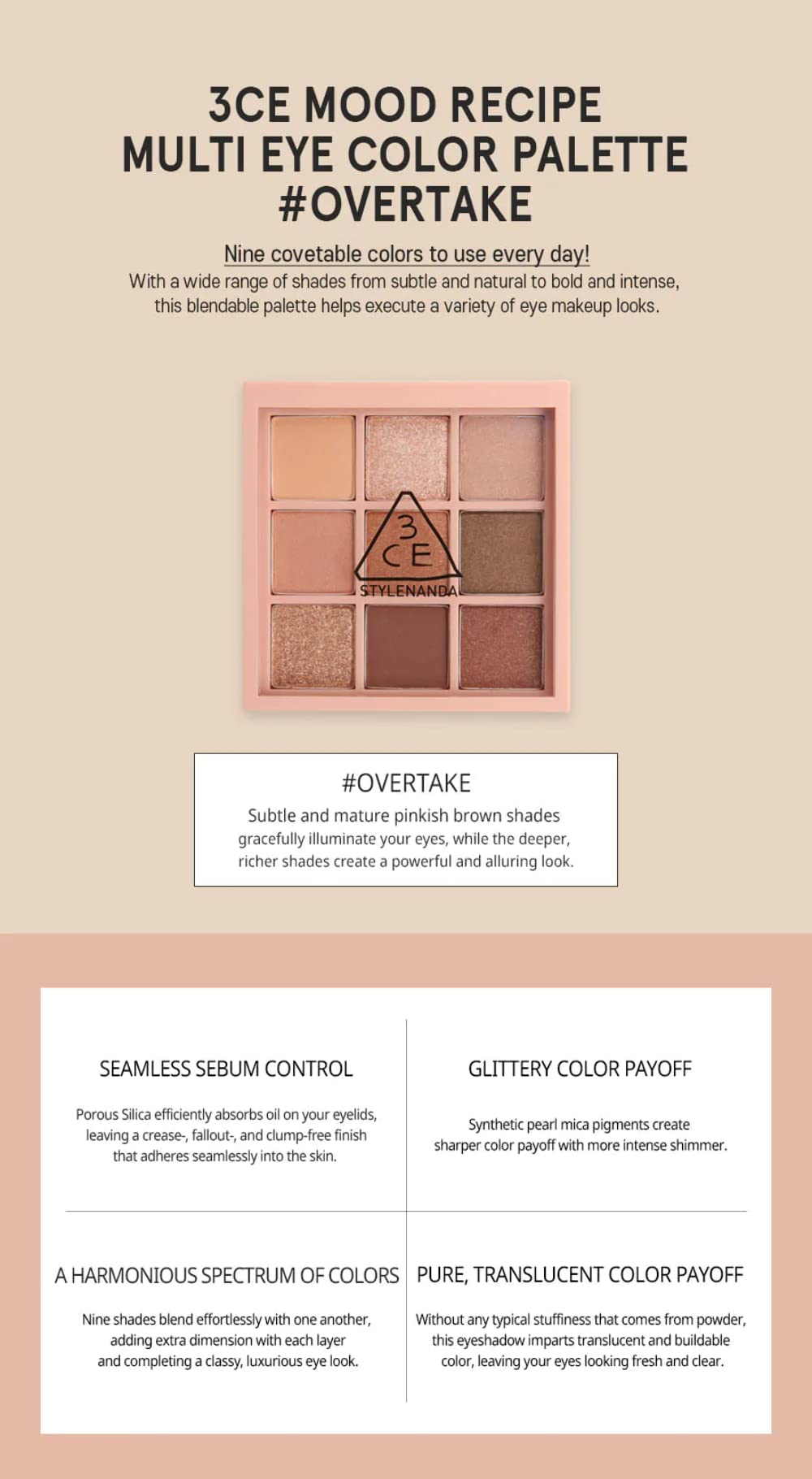 3CE Multi Eye Color Palette #OVERTAKE Beauty & Personal Care 3CE
