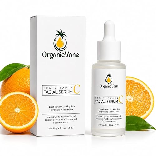 Vitamin C Serum 10% for Face - Powerful Anti-Aging Brightening Serum with Hyaluronic Acid, Niacinamide & Turmeric, Dark Spot Corrector, Reduces Beauty & Personal Care Organic Vane