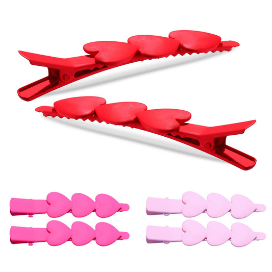Valentine’s Day Hair Clips Matte Cupid Heart Bright-coloured Hairpins for Women Girls Sweet Romantic Trio Love Alligator Clips Barrettes Pretty Beauty & Personal Care BVGA