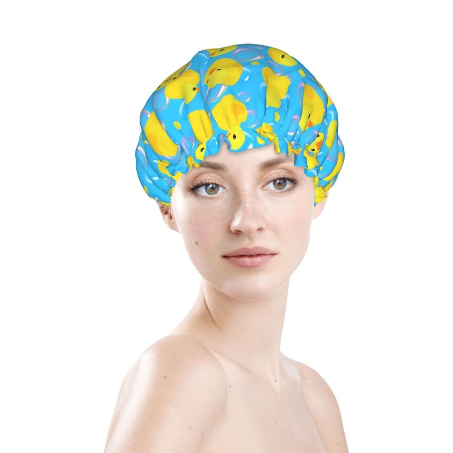 Yellow Rubber Ducks Shower Cap For Women Adjustable Double Waterproof Layers Bathing Shower Hat Hair Protection Reusable Ladies Spa Salon Shower Hat Beauty & Personal Care Wizfuyq