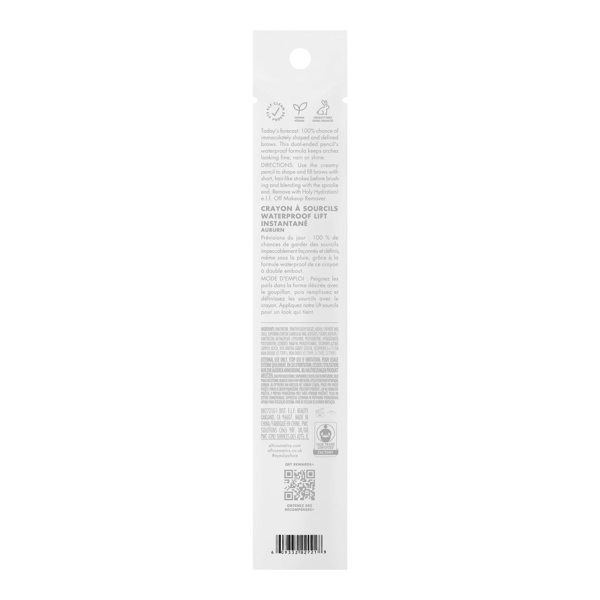 e.l.f. Instant Lift Waterproof Brow Pencil, Long-Lasting Eyebrow Pencil For Grooming & Shaping Brows, Vegan , Auburn Beauty & Personal Care e.l.f.