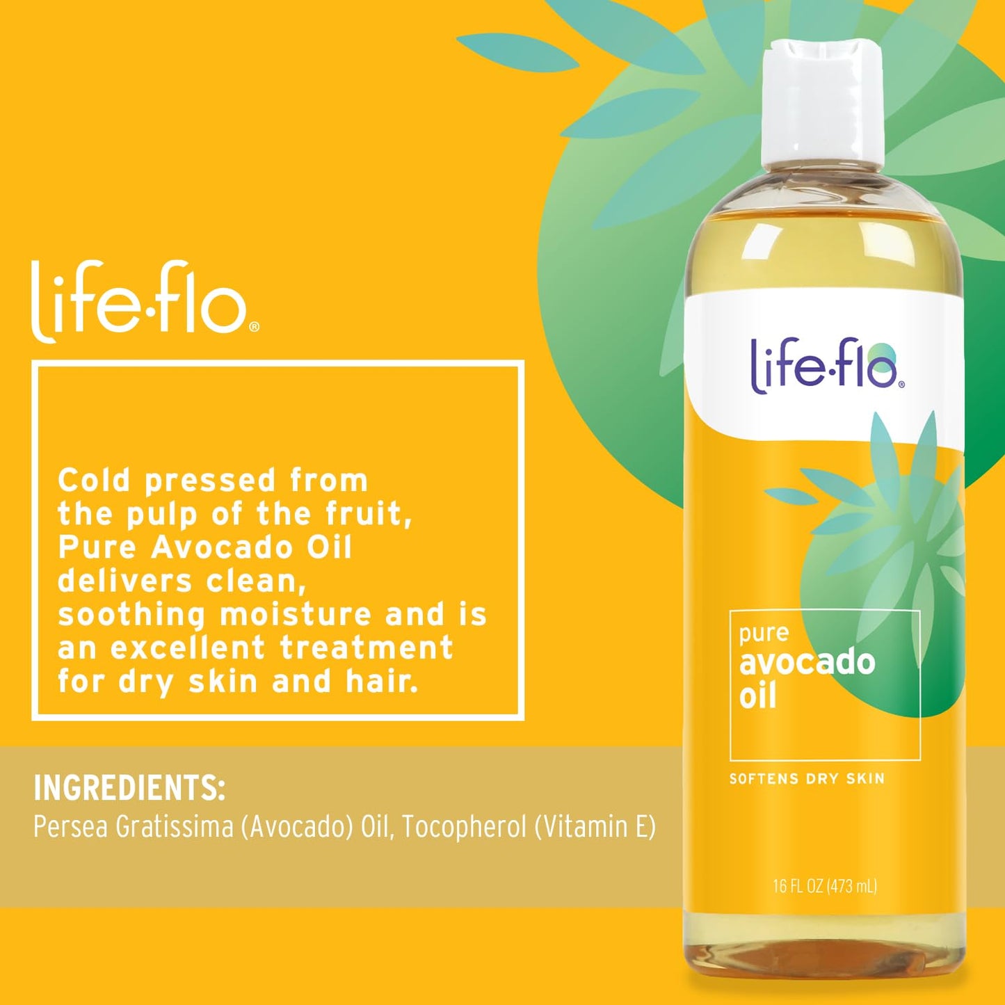 LifeFlo Pure Avocado Oil for Skin Care, Hair Care and Massage, Cold Pressed, Face and Body Moisturizer, Naturally Rich in Protein, Vitamins A, D Beauty & Personal Care Life-Flo