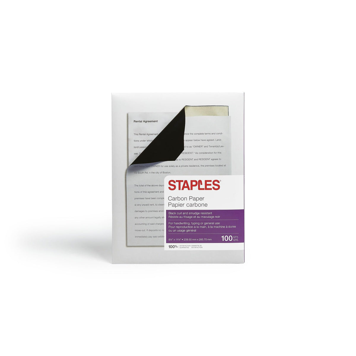 Staples Carbon Paper, 8.5x11 Inch, Black, For Office & Home