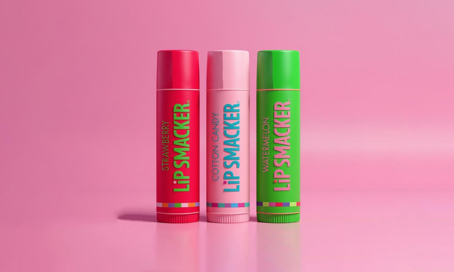 Lip Smackers Flavored Lip Balm Original & Best - Moisturizing, Soothing Trio Strawberry, Watermelon, & Cotton Candy Beauty & Personal Care Lip Smacker