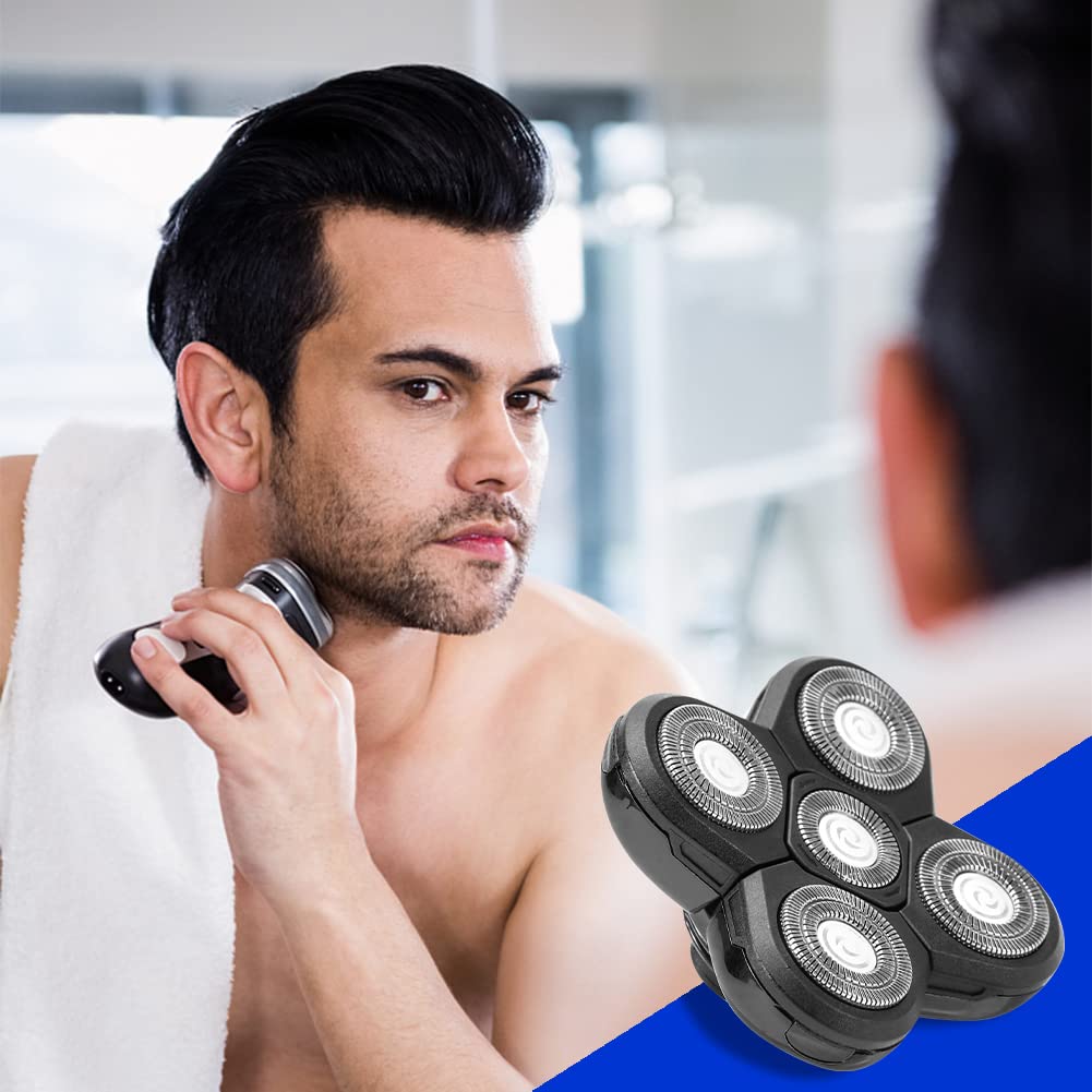 Shaver Blade Heads, 5 Heads Beard Cutter Replacement Blade Electric Razor Shaver Head Easy Install for Head and Face (Black) Beauty and Personal Care WOOPOWER