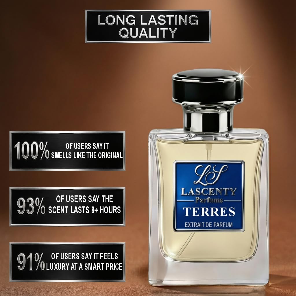LaScenty TERRES Inspired by Terre deH.ermes, Citrus Woody Earthy Perfume and Cologne for Men, Long Lasting Intense Fragrance with Strong High Beauty & Personal Care LaScenty