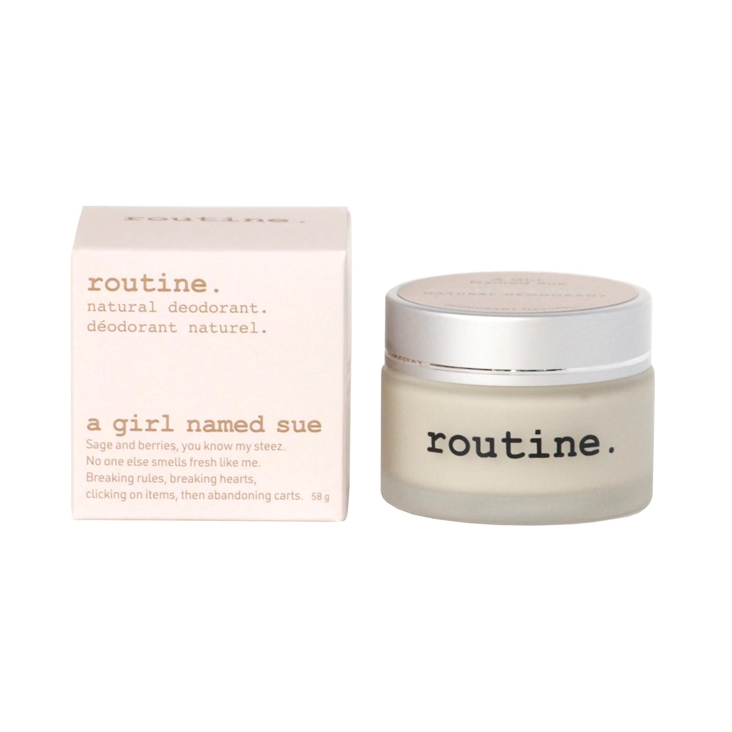 Routine. Natural and Aluminum Free Deodorant (2 Fluid Oz.) for Women and Men - A Girl Named Sue - Raspberry and Sage (Cream Jar Formula) Beauty and Personal Care Routine