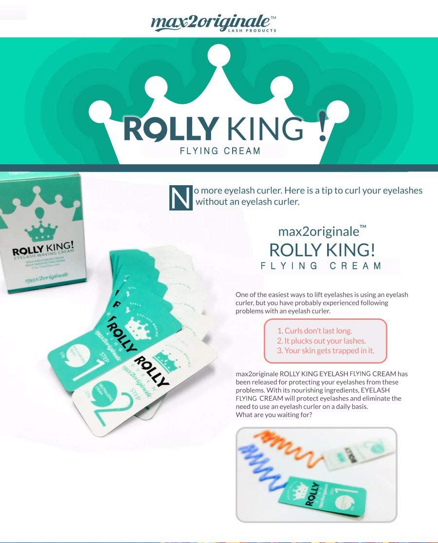 Rolly King Perm Step 1 & 2 for Eyelash Lifting and Brow Lamination for Professionals, 10 Sachets in a Box Beauty & Personal Care Amber Lash