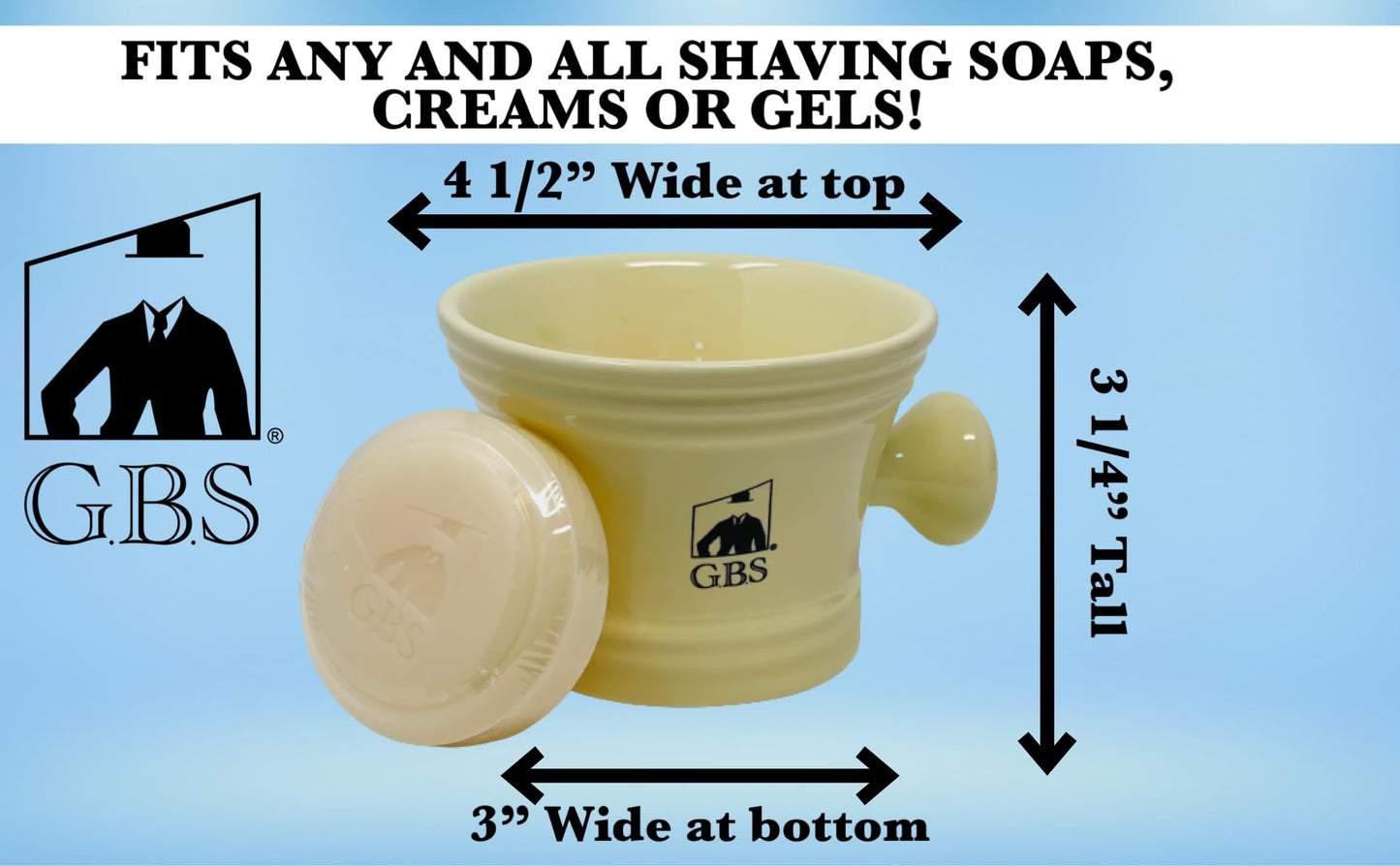 G.B.S Men's Deluxe Grooming Ivory Set- 5 Blade Razor with Travel Case, Synthetic Bristle Brush and Stand, 4.5in Diameter Ceramic Mug, Mesh Toiletry Beauty and Personal Care G.B.S