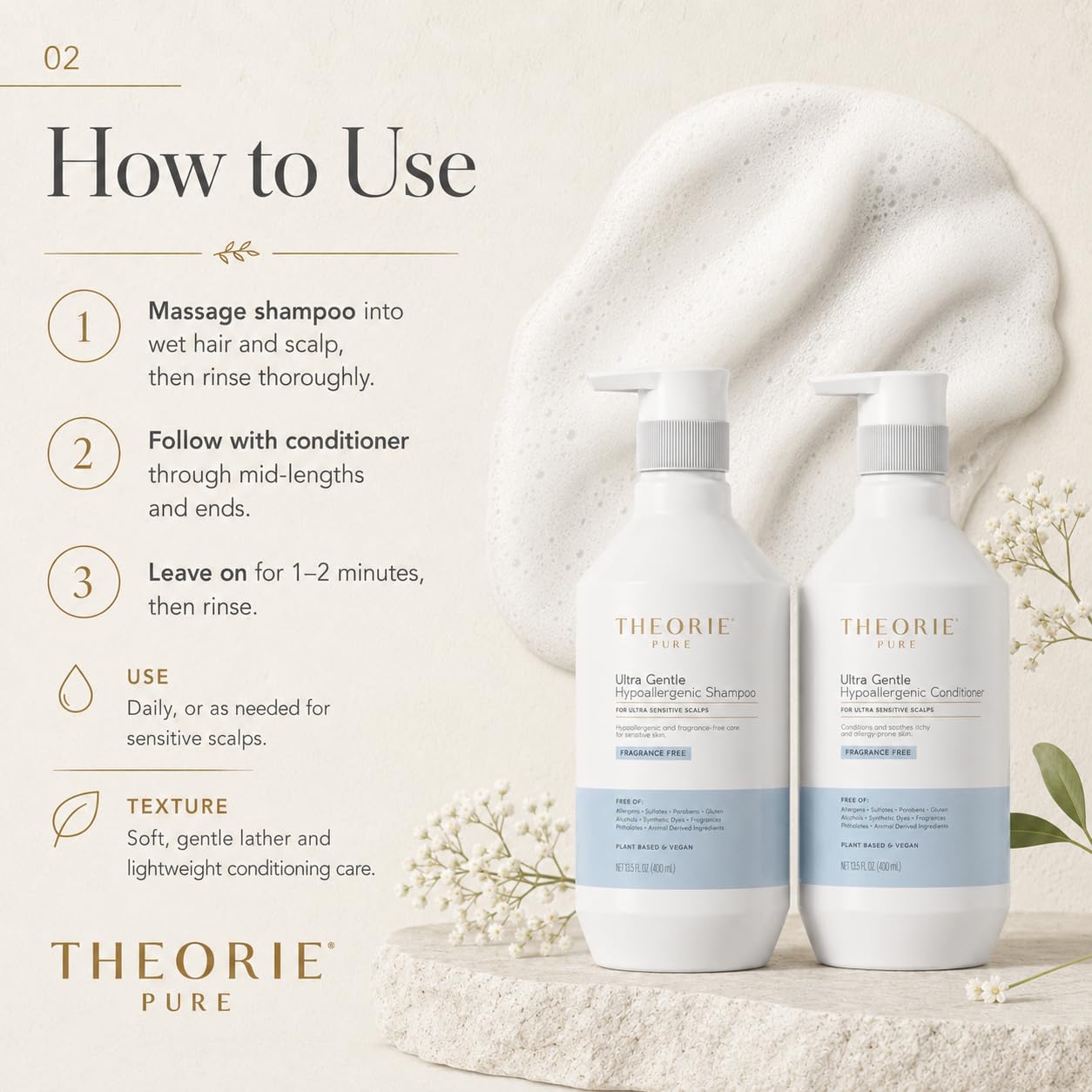 THEORIE 400 mL Shampoo & Conditioner Collection (THEORIE Sage Collection Hair Care Sets (Tea Tree & Ginger 400mL Shampoo & Conditioner Set)) Beauty & Personal Care Theorie