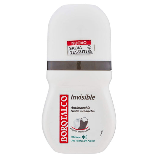 Borotalco:"Invisible" Anti-Stain Deodorant 1.69 Fluid Ounces (50ml) Deo Roll On [ Italian Import ] Beauty and Personal Care Borotalco