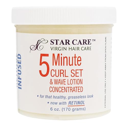 STAR CARE 5 Minute Curl Set & Wave Lotion concentrated with Retinol, Adds Sheen, Repairs & Moisturizes, Ideal for Hairpieces, Braids & Perms 6oz/170g Beauty & Personal Care STAR CARE