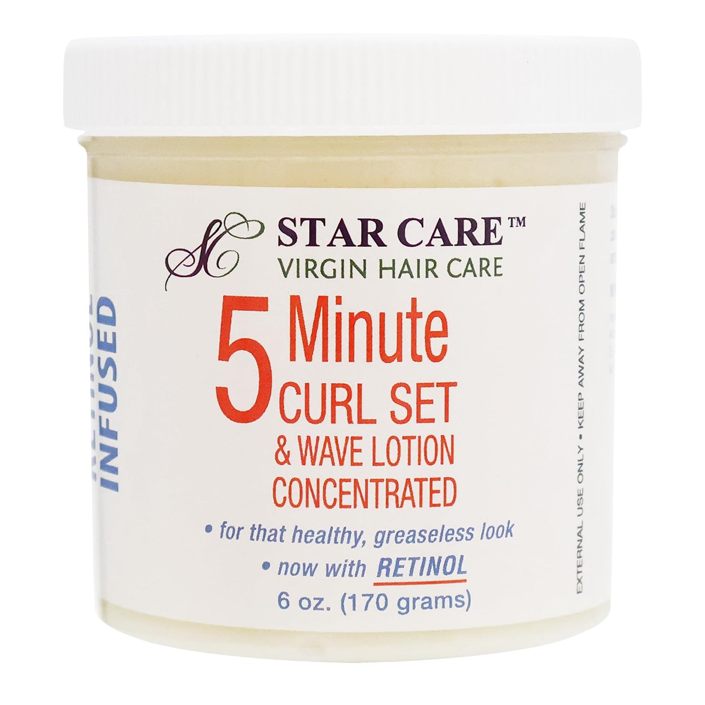STAR CARE 5 Minute Curl Set & Wave Lotion concentrated with Retinol, Adds Sheen, Repairs & Moisturizes, Ideal for Hairpieces, Braids & Perms 6oz/170g Beauty & Personal Care STAR CARE
