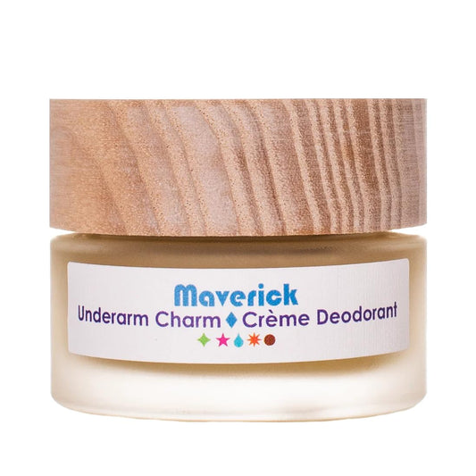 LIVING LIBATIONS - Organic Maverick Underarm Charm Cream Deodorant - Natural, Wildcrafted, Vegan Clean Beauty (.21 oz - 6 ml) Beauty and Personal Care LIVING LIBATIONS