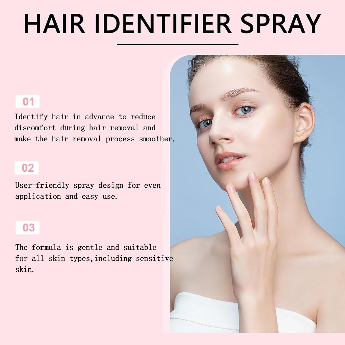Hair Identifier Spray for Face Shaving?face hair identifier spray?Moisturizing And Skin Care Set Spray?suitable for all skin types (1 set) Beauty and Personal Care OYB