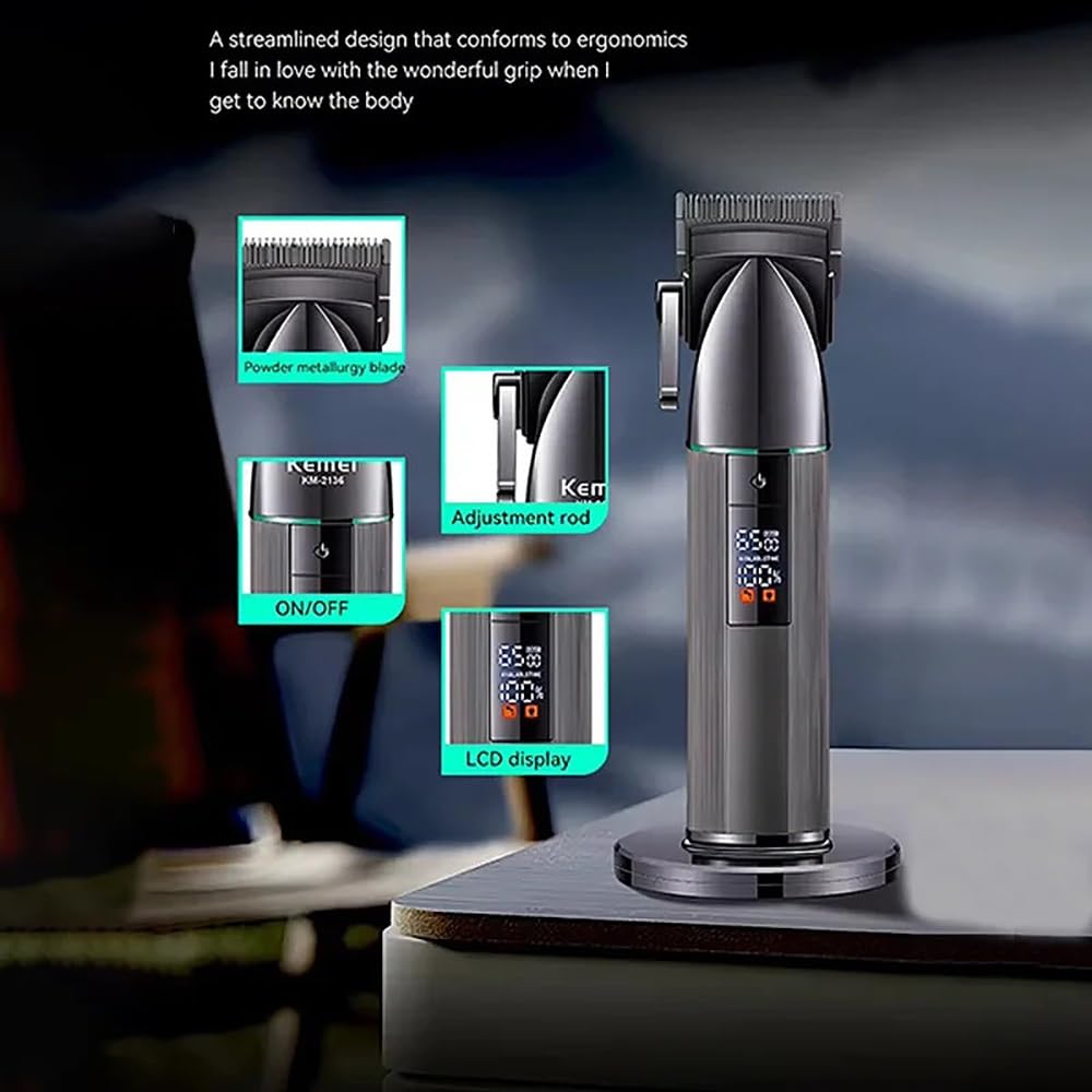 GLESVOWIO Hair Clippers for Men Professional Electric Clipper Rechargeable Cordless Beard HairTrimmer Men's Adjustable Haircut Machine Kit Beauty and Personal Care GLESVOWIO