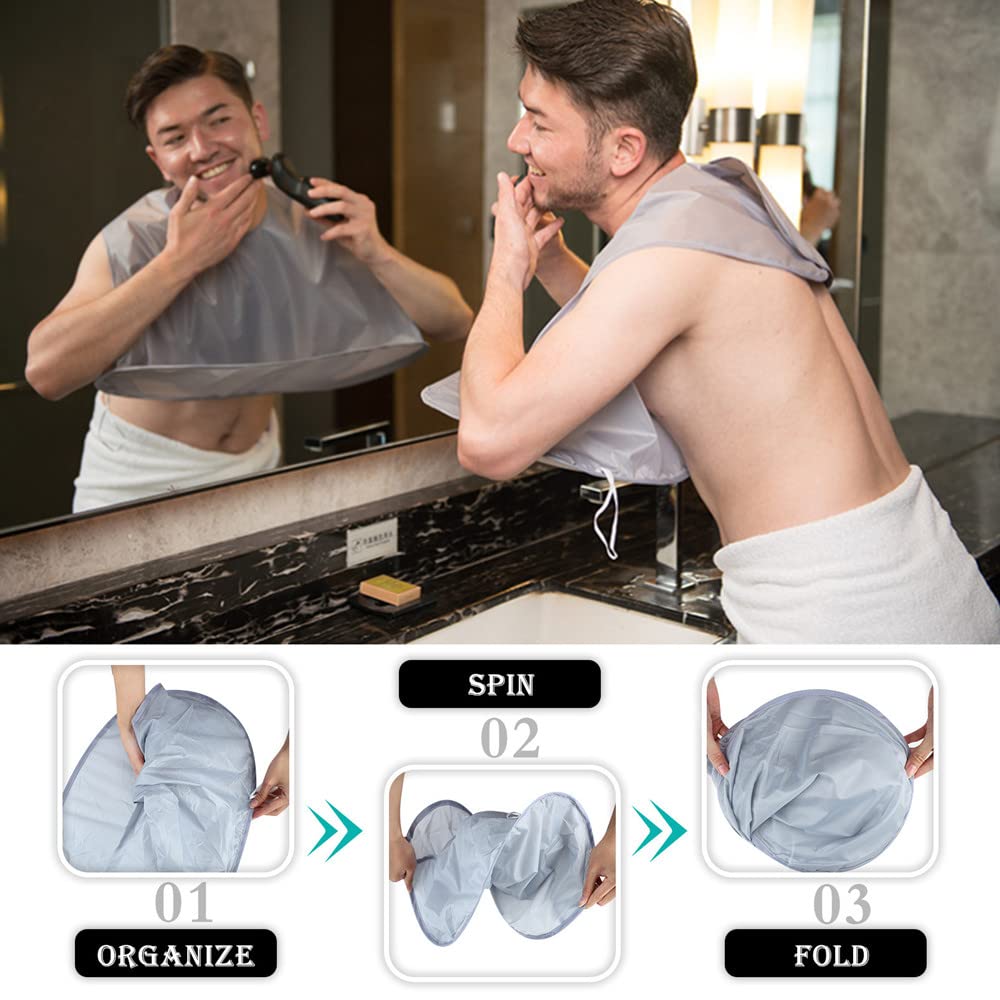 Beard Bib Apron, Non-Stick Beard Cape Grooming Cloth, Waterproof Hair Catcher for Men Shaving & Trimming Beauty and Personal Care Woonsoon